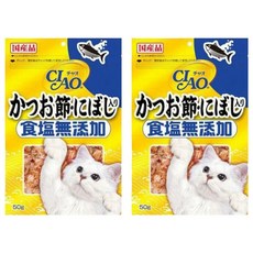INABA CIAO 啾嚕 日本國產品 無添加食鹽, 鰹魚柴魚片+沙丁魚, 50g, 2包