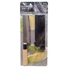 PEARL LIFE 珍珠金屬 Camping Outdoor 系列 珍珠金屬便攜蔬菜刀 附刀鞘, 木柄 原木色, 1支