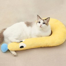 딩동펫 반려동물 물음표 코튼 애착인형 목베개, 옐로우, 1개