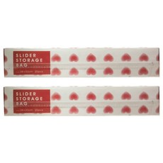 SHIMOYAMA 愛心滑扣夾鏈密封PE保鮮袋 收納袋, 大, 2盒