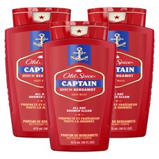 올드스파이스 캡틴 바디워시 베르가못, 473ml, 3개