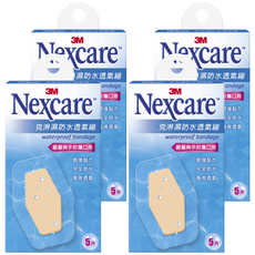 3M Nexcare 克淋濕防水透氣繃 滅菌 膝蓋與手肘傷口用, 5片, 4盒