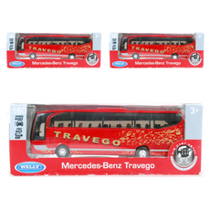 웰리 대형버스 작동완구, 레드, 3개