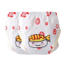 愛北鼻 加厚6層學習褲/尿布褲, 鮭魚壽司, 2件