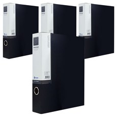 D型活頁檔案夾 3cm, 黑色, 4個