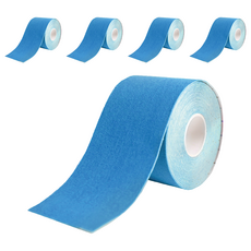 Flowers 花芊 肌內效貼布 藍色 5捲 運動防護 舒適透氣, 1入