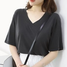 팡팡샵 소프트 V넥 반소매 임부 티셔츠