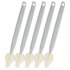 BABY&I 長柄奶嘴刷 5入, 冷灰色, 1組