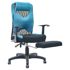 海莉大蝴蝶枕舒適電腦椅, 台灣製造, 藍色, 人體工學設計, 學生辦公椅, 50 x 60 x 117cm