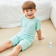 롤리트리 아동용 레이온 스판립 반팔 실내복 상하의 세트