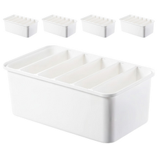 小麥購物 褲子衣物分格收納盒 L2097, 5個, 白色