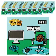 포스트잇 강한점착용 커버노트 BT21, SHOOKY, 25개