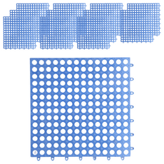 樂居家 童趣 拼裝地墊 藍色 可裁剪 12片裝 浴室 陽台 防滑 塑料 排水 防潮, 28 x 28 x 6cm, 1組