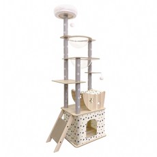 哈囉毛孩 加大貓屋 隧道吊床豪華雙太空艙貓跳台 180cm 透氣圍布/可拆洗, 星星款, 1個