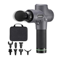 제스파 바디코어 전신 안마 진동 무선 핸디형 마사지건 헤드 8종, ZP2426, 그레이