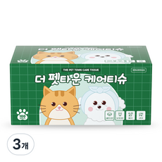 달곰이 반려동물 더 펫타운 케어티슈 흰색, 100개입, 3개