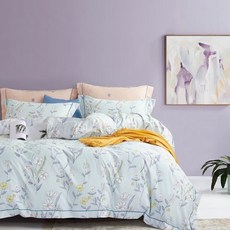 LoveCity 寢城之戀 台灣製 40支萊賽爾天絲 兩用被床包組(加大6尺/夏末淺笑)