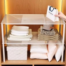 生活共感 網狀隔板可調節長度衣櫃整理架 小型, 2個, 白色