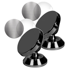 城市汽車圓形磁性車用手機支架, 黑色, 2個