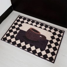 復古咖啡杯玄關地墊 PVC材質 防滑設計 刮除泥沙