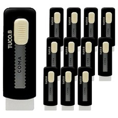 TUCO.B 彗形滑塊橡皮擦 TC-E02, 黑色, 12個