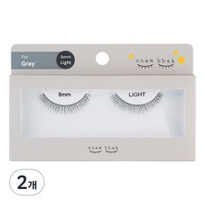 ccam bbak 人造整付假睫毛 包裝版 8mm 整付 輕盈款, 2個, 黑色