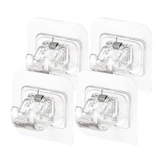 PICKYPICKS 無痕彈簧窗簾桿支架貼紙, 4個, 透明色