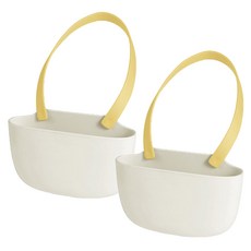 MONACO OLIVE 汀克貝特瀝水菜瓜布架底座, 黃白色, 2個