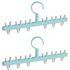 曬衣夾一字型掛架 6入, 天藍色, 2個