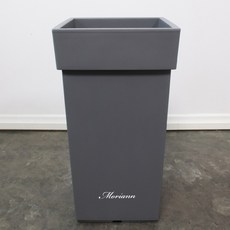 MORIANN 大型塑膠室內裝飾獨特方形花盆, 淺灰色