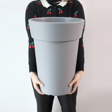 MORIANN Unique 圓形塑膠花盆 3243, 淺灰色, 1個