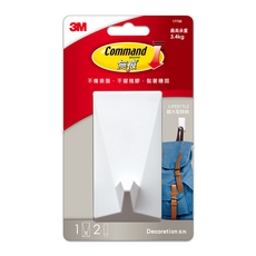 3M Command 無痕 LIFESTYLE系列 超大型掛鉤 #17730 100*52*48mm, 白色, 1個