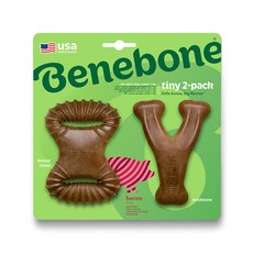 Benebone 班尼狗 迷你2入組潔牙骨 + Wishbone 培根咀嚼玩具, 單一顏色, 1套