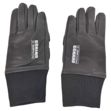 GGHAND 防潑水加絨止滑觸屏皮革手套 PU/矽膠材質, 小碼, 全指