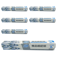 加倍鮮 食品級鋁箔紙 安全無毒 易切割、好抽拉、不回捲 烤箱、烤爐、包裝食物多用途, 30cm x 25尺, 25公尺, 6捲