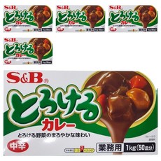 S&B 愛思必 特樂口野菜咖哩塊 中辣, 1kg, 5盒