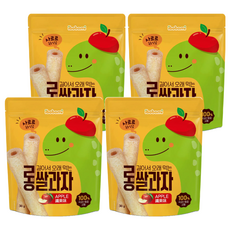 ibobomi 長米棒 6個月以上寶寶適用 韓國原料 非油炸零食 無鹽無糖無化學成分, 蘋果, 30g, 4包