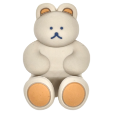 沐慕家居 靜音小熊門把防護套, 奶茶色 4入, 6 x 2.2 x 3.9cm