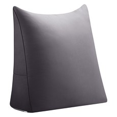 프랑떼 목까지 받쳐주는 빵빵한 방수 침대 삼각 등받이 쿠션, 차콜그레이