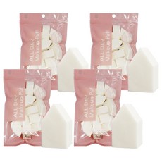 韓國She's Line Tulipe All Day 柔軟屋型粉撲 14入, 4個, 白色