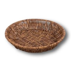 12 Round 圓形藤編托盤, 1個, 棕色
