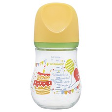 DoubleHeart 貝親 玻璃奶瓶 160ml, 無奶嘴, 派對款, 1瓶