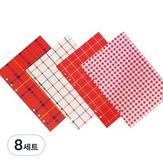 아이씨엘디자인 플레인 체크 6공 다이어리 리필 속지 라이크 레드, 2세트