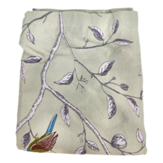 小銅板 遮光窗簾, 田園小鳥 綠色