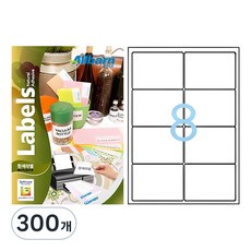 올바른라벨 라벨지 AL008, 8칸, 300개