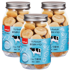 PETBEST 島原手作犬用麵包 狗狗零食 鬆軟易消化 訓練獎勵, 牛奶, 100g, 3入