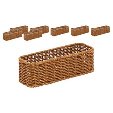 house recipe. PP藤編1格抽屜整理架, 棕色, 8個