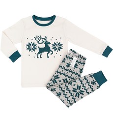 Maykids 雪花針織 20支羅紋布 上衣 + 下衣 套裝