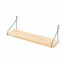 北歐風簡約層板壁掛架 一字層板架 鐵藝木質, L, 單色, 1層