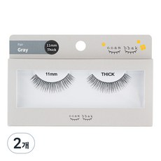 ccam bbak 人造整副假睫毛 包裝版 11mm 整副 厚實款, 黑色, 2個